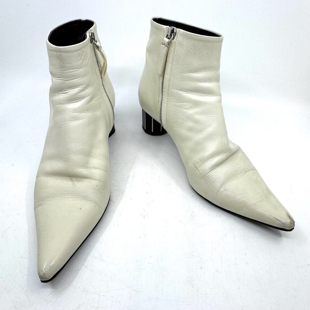 PROENZA SCHOULER 100mm Pointed-Toe Striped-heel Ankle Boots